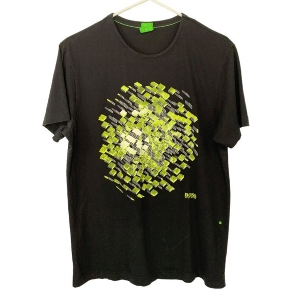 Boss Hugo Boss | Black Green Abstract Modern‎ Fit T Shirt S